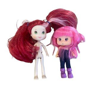 Strawberry Shortcake 4-6" Dolls Red Pink Hair Pants Shoes On 1 Doll See Pictures